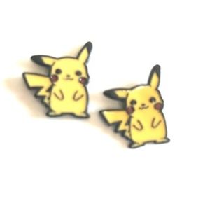 New Yellow and Black Pikachu Stud Earrings Item #333